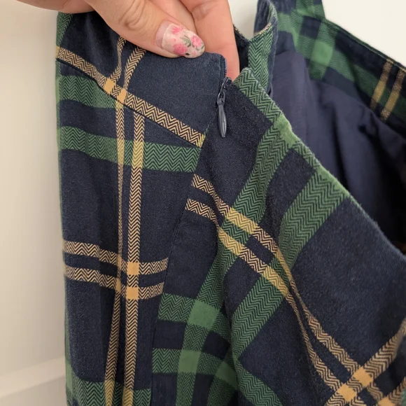 Green and Blue Plaid Retro Dress Size Large - Picture 4 of 7